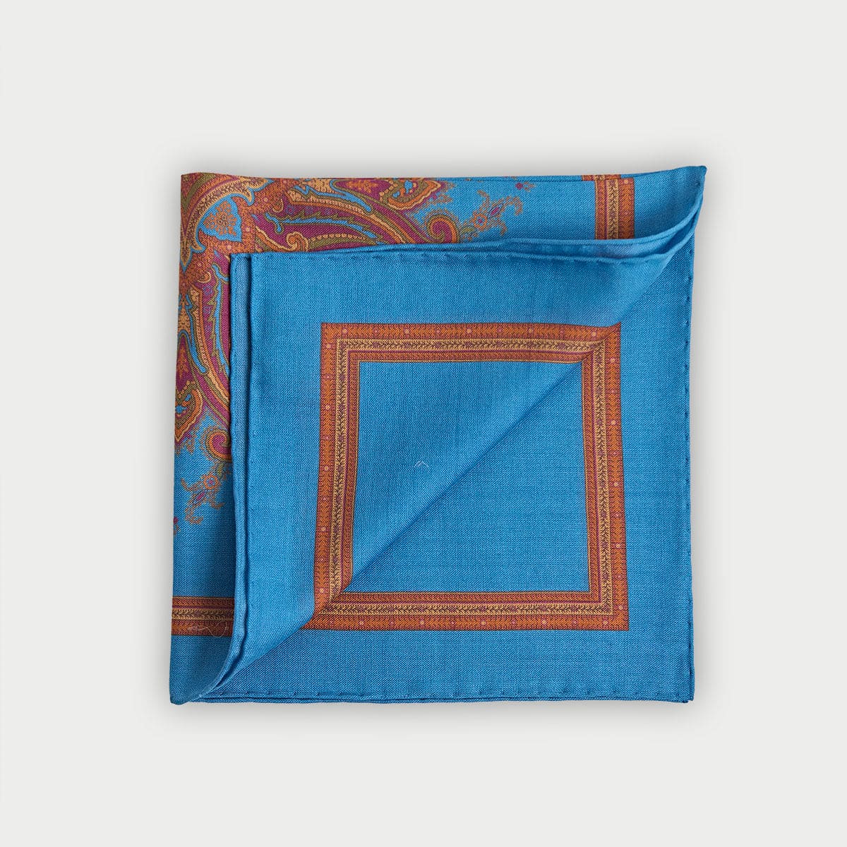 Paisley Cross Silk Blend Pocket Square