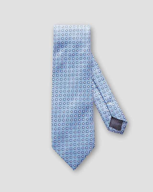 Pastellblaue Krawatte mit Quadratmuster - Eton