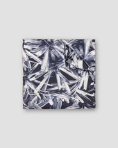 Blue Pineapple Print Silk Pocket Square