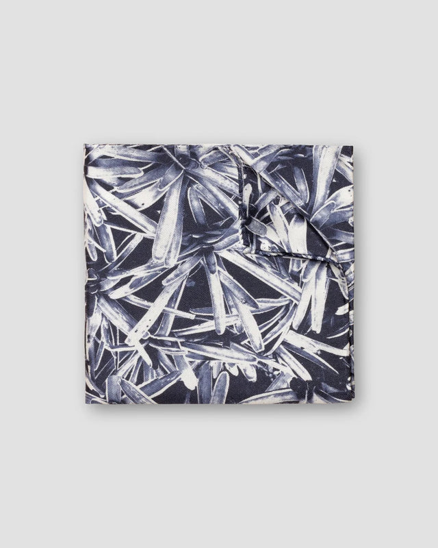 Blue Pineapple Print Silk Pocket Square