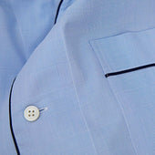Prince Of Wales Check Cotton Pyjamas With Navy Piping
