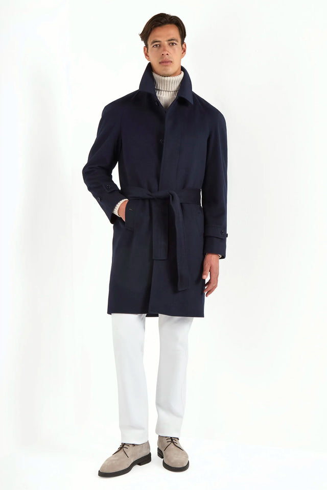 Blue raglan coat – Made in Italy