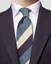 Regimental Stripe Cotton Silk Tie