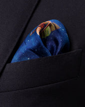 Blue Retro-Future Pocket Square