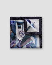 Blue Rocket Man Pocket Square