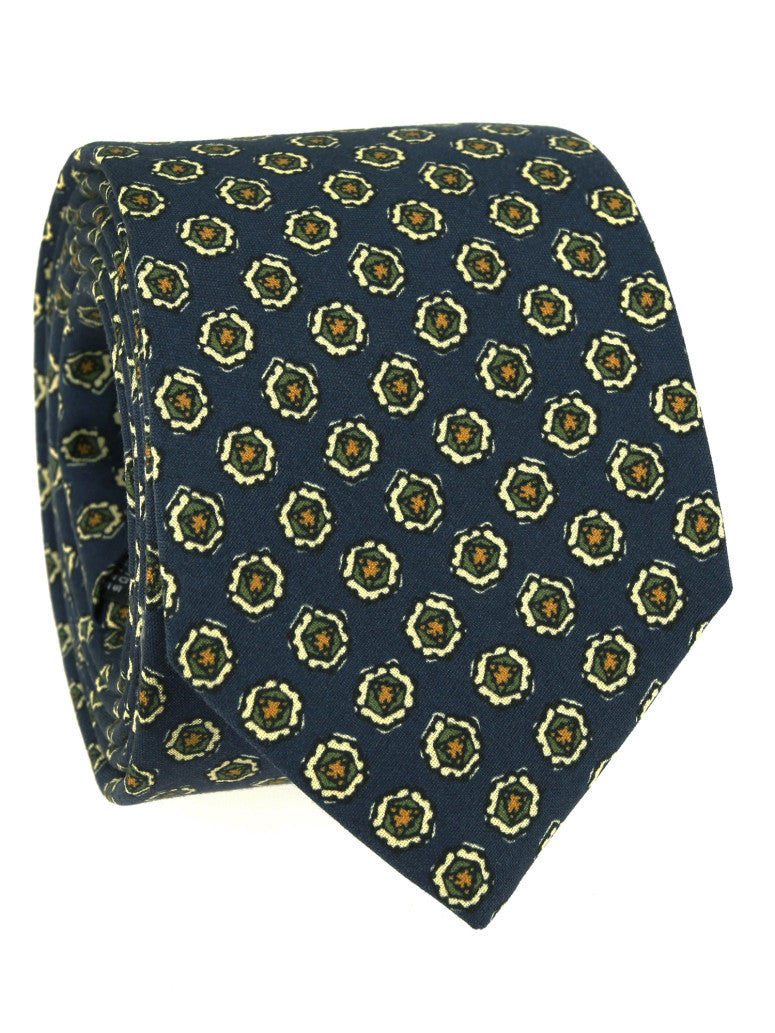 Silk Tie With Disc Pattern