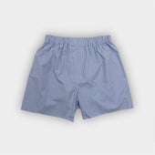 Blue Small Gingham Check Cotton Boxer Shorts