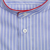Stripe End On End Sea Island Quality Cotton Nightshirt With Red Piping