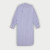 Stripe End On End Sea Island Quality Cotton Nightshirt With Red Piping