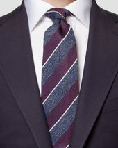 Striped Wool Silk Linen Tie