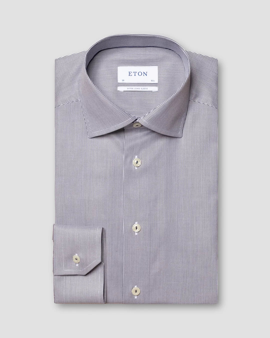 Striped Stretch Twill Shirt Extra Long Sleeves Eton