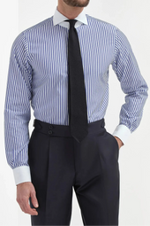 Striped White Collar Shirt Limited Edition Made In Italy