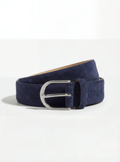 Blue suede belt - Made in Italy
