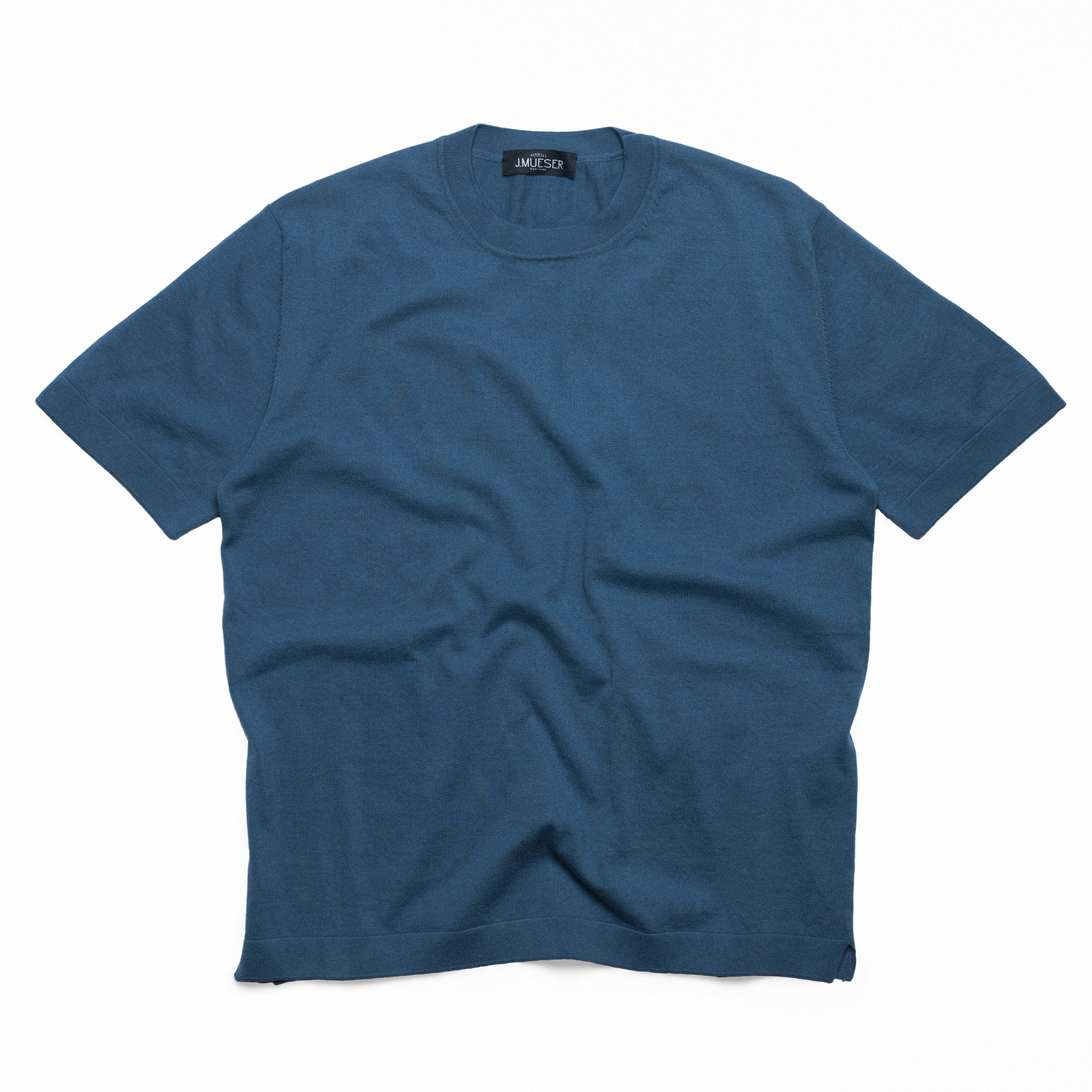 Blue Cotton Knit T Shirt