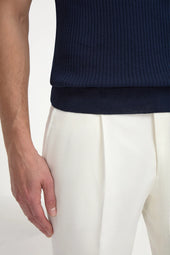 Thin Rib Zipped Polo Made In Italy