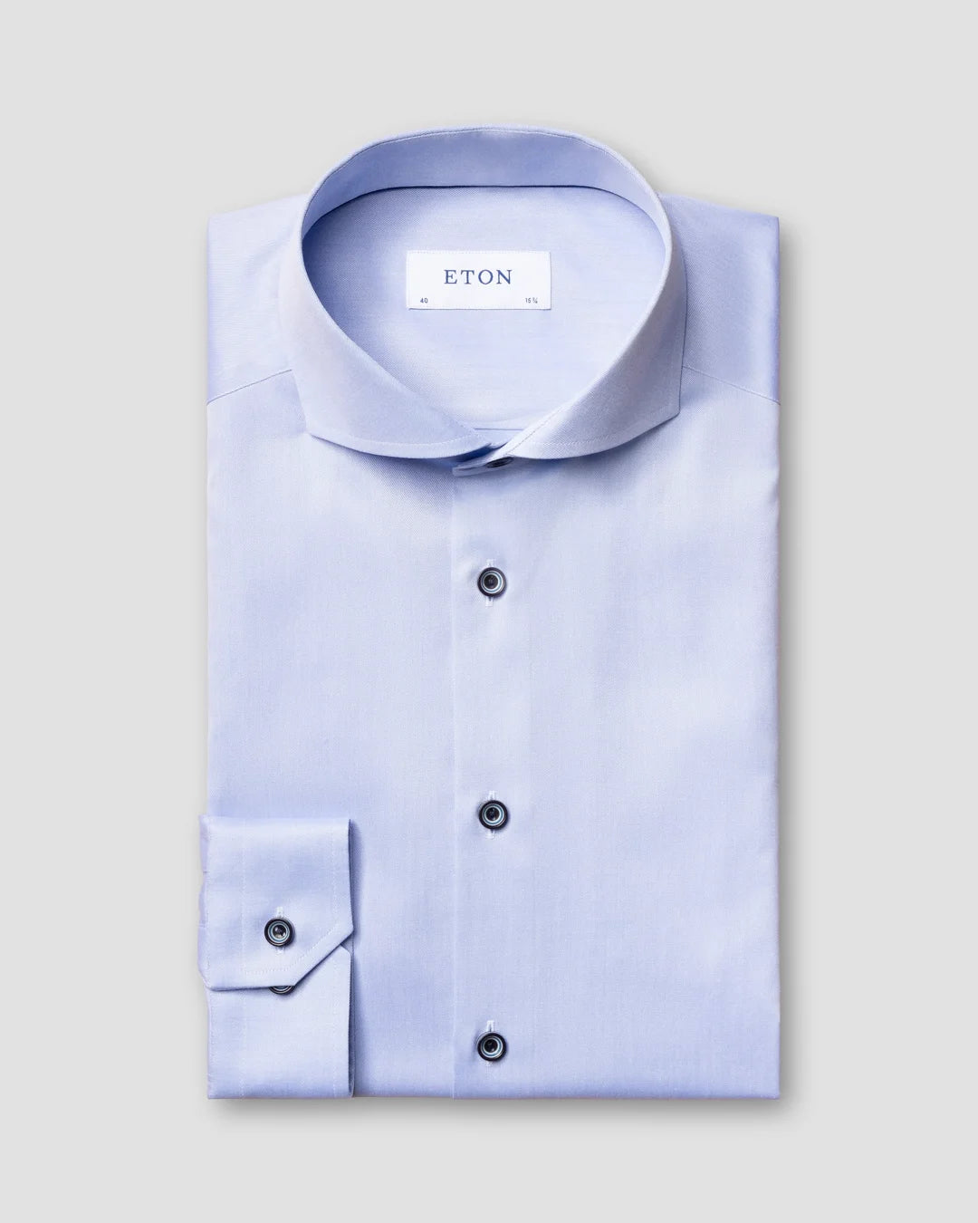 Twill Shirt Navy Buttons Eton