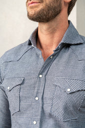Prince Of Wales Western Shirt Made In Italy