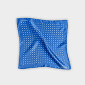 White Medium Spot Silk Pocket Square