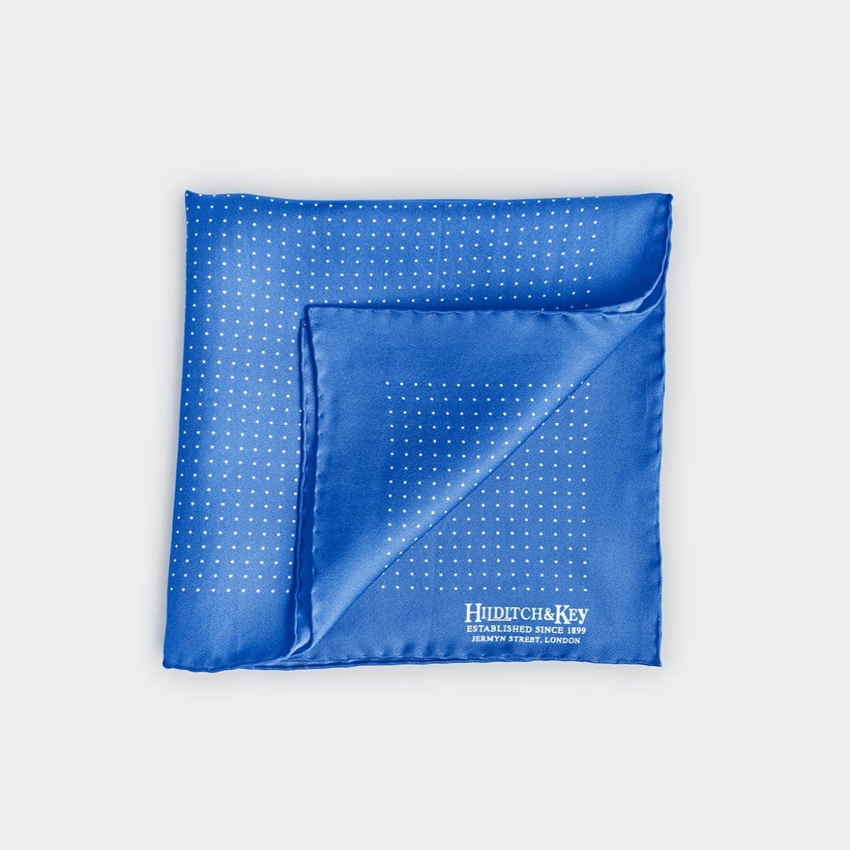 White Small Spot Silk Pocket Square