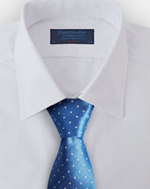 White Spot Herringbone Silk Tie