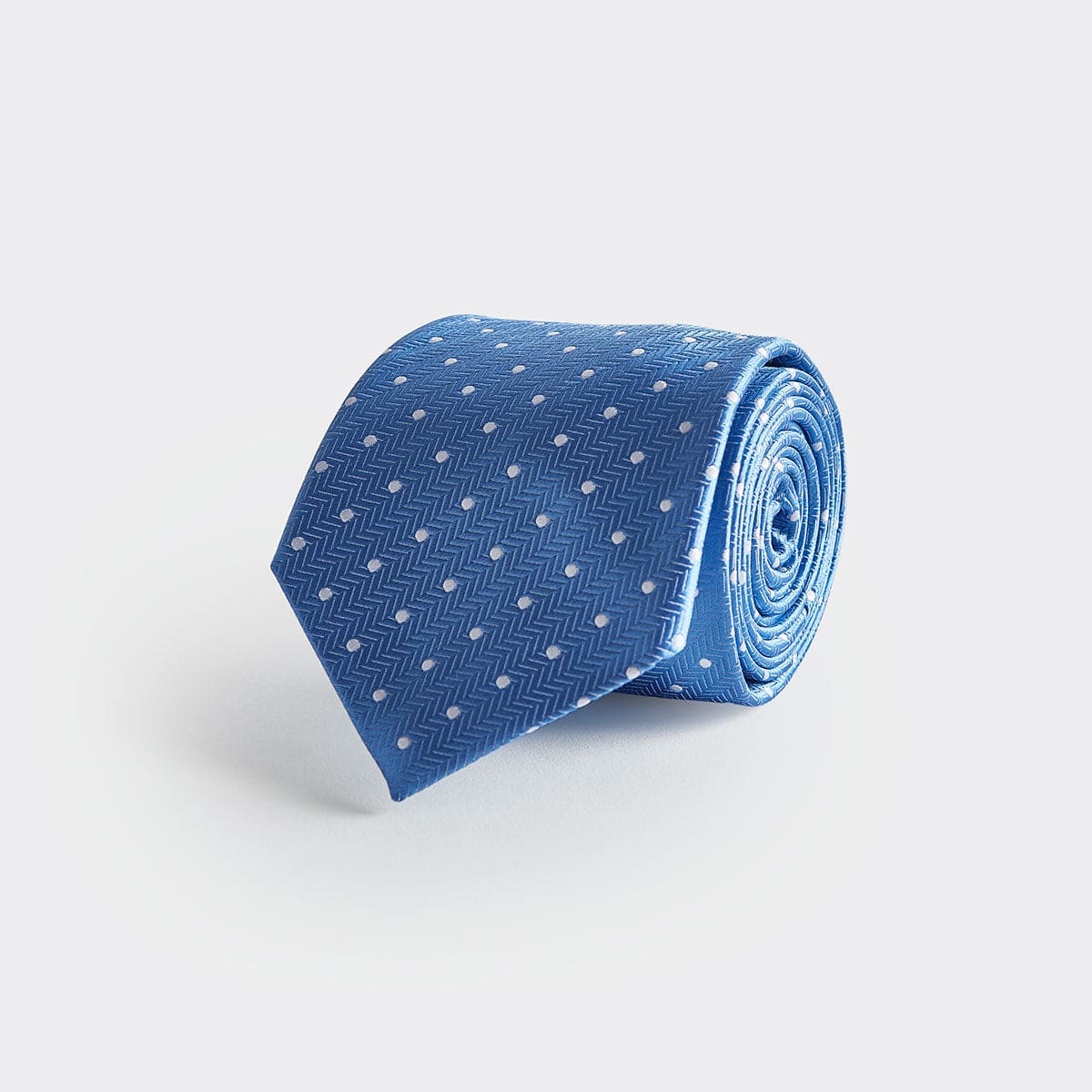 White Spot Herringbone Silk Tie