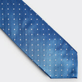 White Spot Herringbone Silk Tie