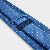 White Spot Herringbone Silk Tie