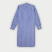 White Stripe Sea Island Cotton Quality Nightshirt With Red Piping