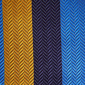 Yellow Navy Block Stripe Silk Tie