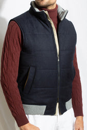 Blue vest with zip – Made in Italy