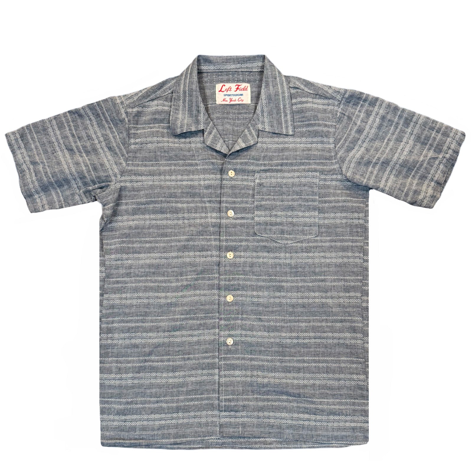Japanese Cotton Linen Jacquard Camp Shirt