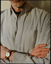 White Stripe Seersucker Sport Shirt Classic Fit
