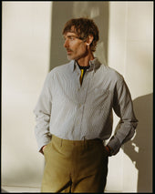 White Stripe Seersucker Sport Shirt Classic Fit