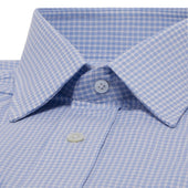 Classic Fit Grid Check Fine Twill Button Cuff Shirt In