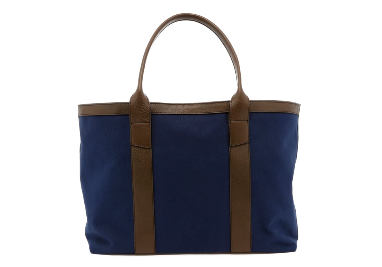 Large Working Tote - Blue/Olive Trim - Olive Interior - Twill