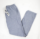 Japanese blue striped linen/cotton drawstring lounge pants