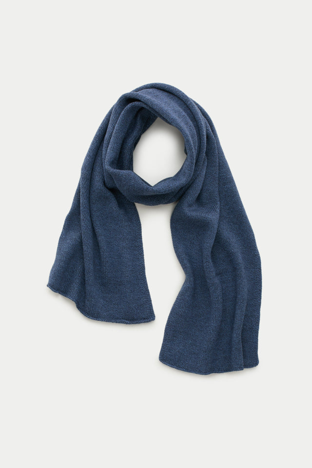 Knitted Maglia Inglese Wool Scarf Midnight