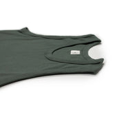 Tank Top In Green Finely Ribbed Cotton