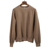 Rough & Smooth crewneck thermal in heather beige cotton and poly