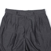 Two Pleat Trousers In Grey Silk Wool And Cotton