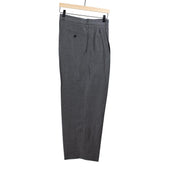Two Pleat Trousers In Grey Silk Wool And Cotton