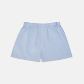 Plain Blue Sea Island Quality Cotton Boxer Shorts