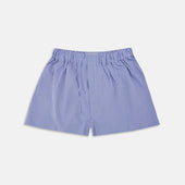 Mid-Blue Gingham Cotton Boxer Shorts