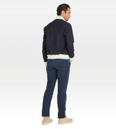 Bombers En Laine Bleu Nuit Blanc Cass