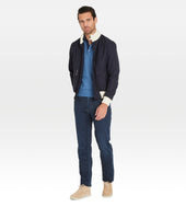 Bombers En Laine Bleu Nuit Blanc Cass