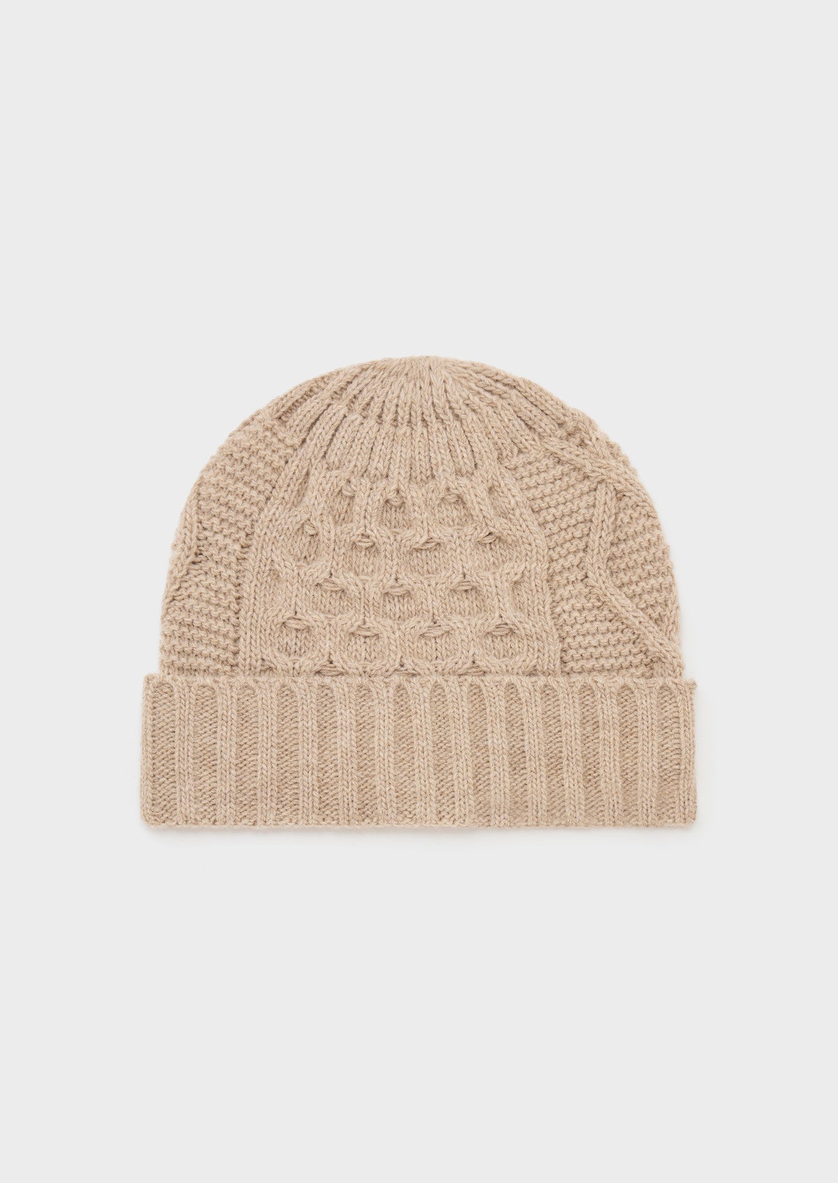Bonnet En Maille Torsad E Unie Beige