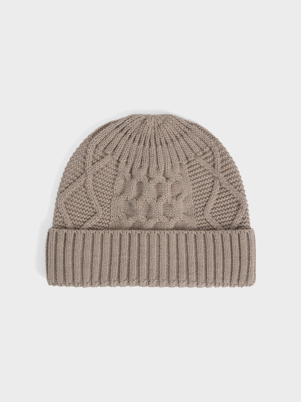 Bonnet En Maille Torsad E Beige
