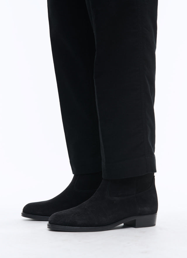 Black split leather Camargue style boots