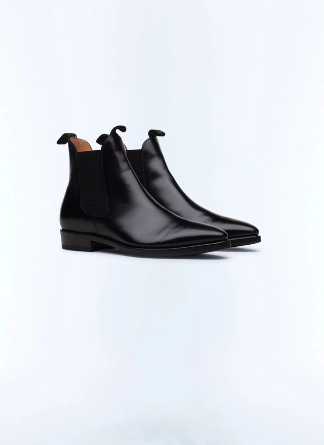 Black leather boots