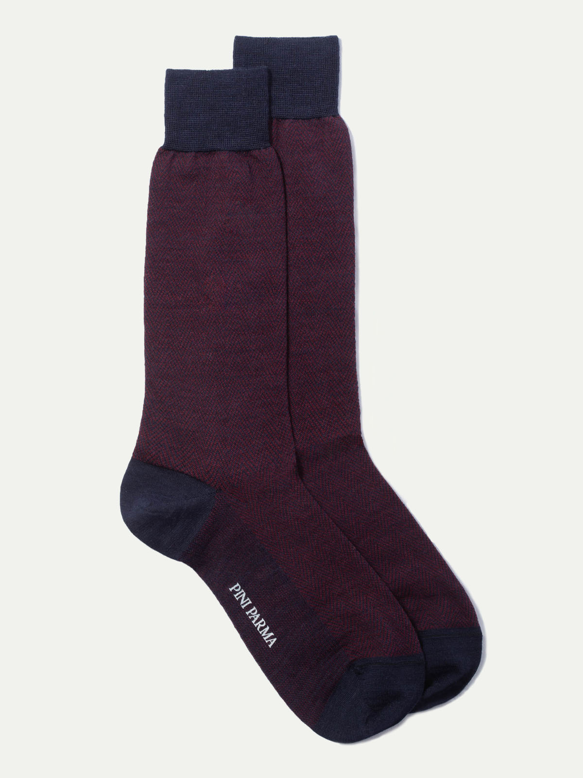 Bordeaux Herringbone Short Socks Made In Italy